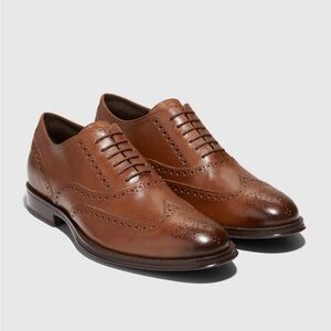 Cole Haan Men's Modern Classics Wingtip Oxford British Tan-Dark Chocolate C38764